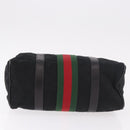 GUCCI GG Canvas Web Sherry Line Hand Bag Black Red Green 010 378 Auth 184441-5