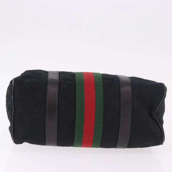 GUCCI GG Canvas Web Sherry Line Hand Bag Black Red Green 010 378 Auth 184441