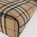 BURBERRY Nova Check Shoulder Bag PVC Beige Silver Auth 184442-14