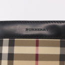 BURBERRY Nova Check Shoulder Bag PVC Beige Silver Auth 184442-17