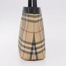 BURBERRY Nova Check Shoulder Bag PVC Beige Silver Auth 184442-3