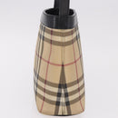 BURBERRY Nova Check Shoulder Bag PVC Beige Silver Auth 184442-4