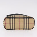 BURBERRY Nova Check Shoulder Bag PVC Beige Silver Auth 184442-5