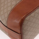 CELINE Macadam Canvas Shoulder Bag PVC Beige Gold Auth 184444-9