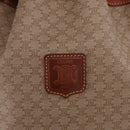 CELINE Macadam Canvas Shoulder Bag PVC Beige Gold Auth 184444-18