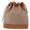 CELINE Macadam Canvas Shoulder Bag PVC Beige Gold Auth 184444-2