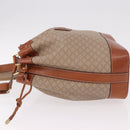 CELINE Macadam Canvas Shoulder Bag PVC Beige Gold Auth 184444-4