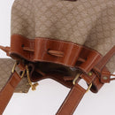 CELINE Macadam Canvas Shoulder Bag PVC Beige Gold Auth 184444-6