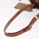 CELINE Macadam Canvas Shoulder Bag PVC Beige Gold Auth 184444-7