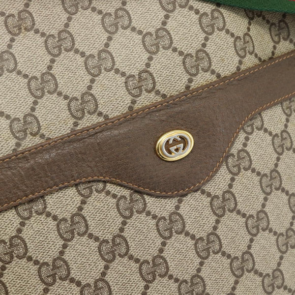 GUCCI GG Supreme Web Sherry Line Tote Bag PVC Beige Red 40 02 003 Auth 184449