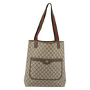 GUCCI GG Supreme Web Sherry Line Tote Bag PVC Beige Red 40 02 003 Auth 184449-13