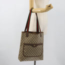 GUCCI GG Supreme Web Sherry Line Tote Bag PVC Beige Red 40 02 003 Auth 184449-21