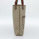 GUCCI GG Supreme Web Sherry Line Tote Bag PVC Beige Red 40 02 003 Auth 184449-3