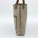 GUCCI GG Supreme Web Sherry Line Tote Bag PVC Beige Red 40 02 003 Auth 184449-4