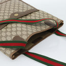 GUCCI GG Supreme Web Sherry Line Tote Bag PVC Beige Red 40 02 003 Auth 184449-6