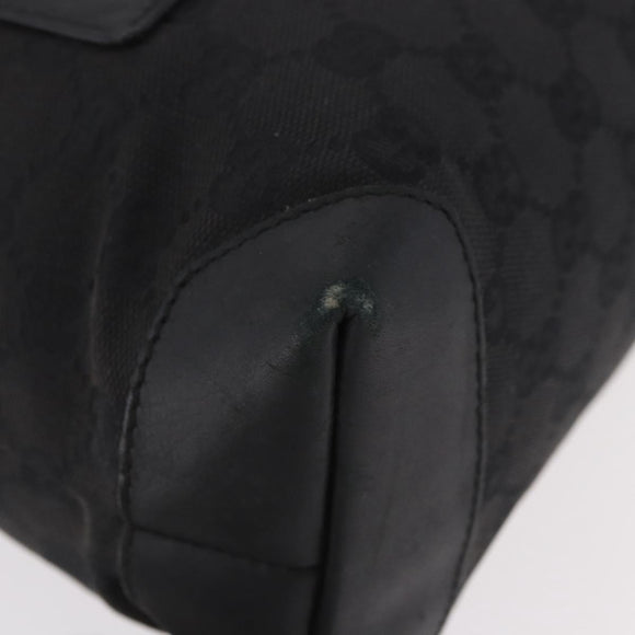 GUCCI GG Canvas Hand Bag Black Silver 28893 Auth 184450