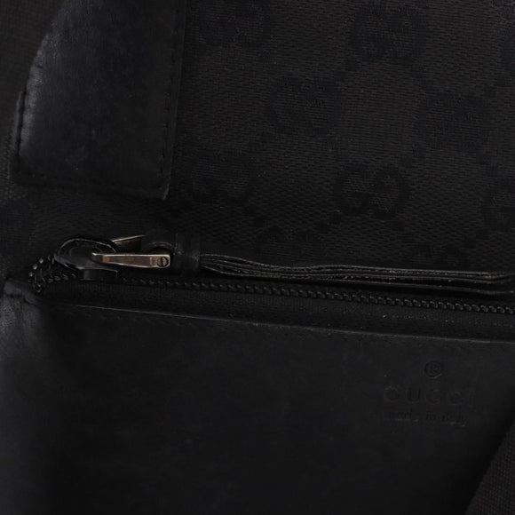 GUCCI GG Canvas Hand Bag Black Silver 28893 Auth 184450