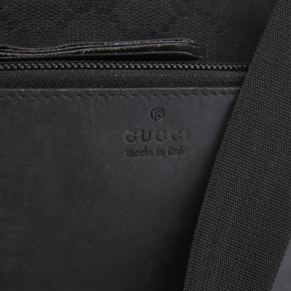 GUCCI GG Canvas Hand Bag Black Silver 28893 Auth 184450