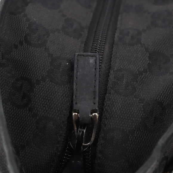 GUCCI GG Canvas Hand Bag Black Silver 28893 Auth 184450