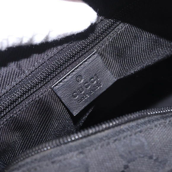 GUCCI GG Canvas Hand Bag Black Silver 28893 Auth 184450