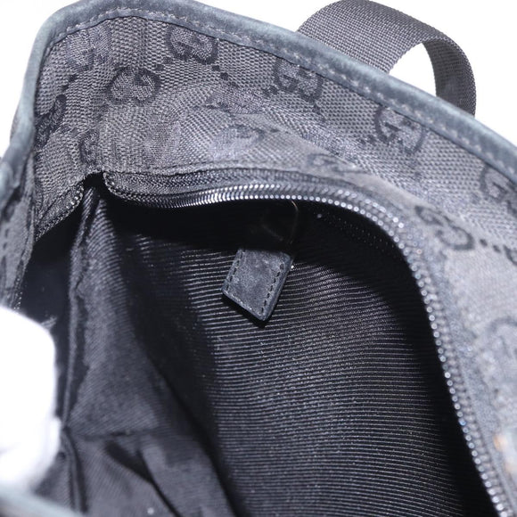 GUCCI GG Canvas Hand Bag Black Silver 28893 Auth 184450
