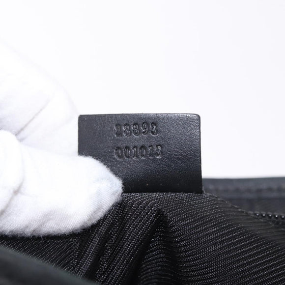 GUCCI GG Canvas Hand Bag Black Silver 28893 Auth 184450