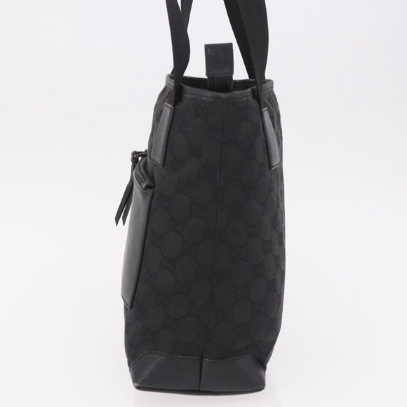 GUCCI GG Canvas Hand Bag Black Silver 28893 Auth 184450