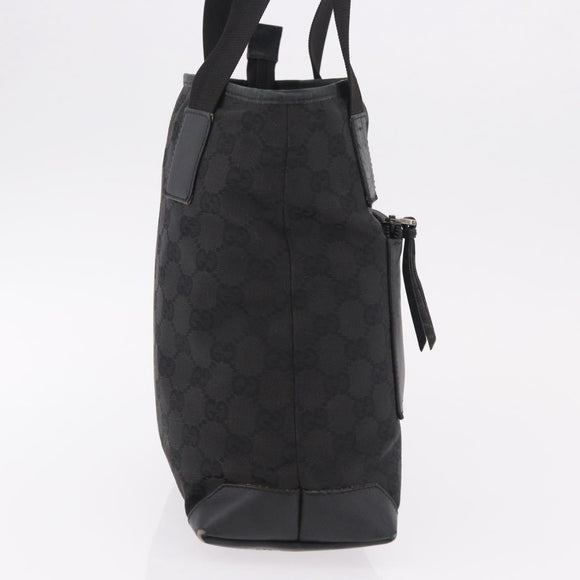 GUCCI GG Canvas Hand Bag Black Silver 28893 Auth 184450