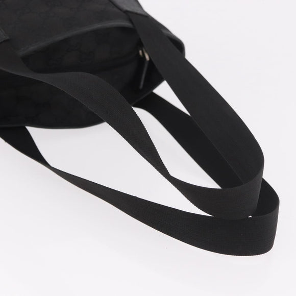 GUCCI GG Canvas Hand Bag Black Silver 28893 Auth 184450