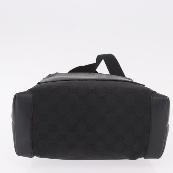 GUCCI GG Canvas Hand Bag Black Silver 28893 Auth 184450