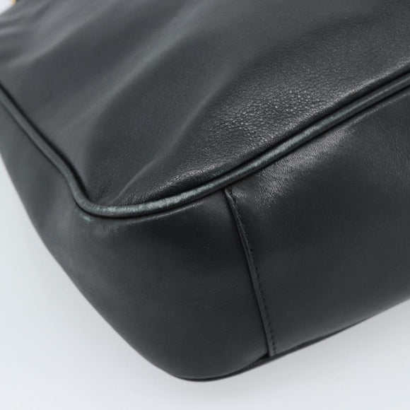 GUCCI Bamboo Handtasche Leder 2-Wege Schwarz Gold 001 1638 2615 Auth 184452