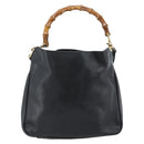 GUCCI Bamboo Handtasche Leder 2-Wege Schwarz Gold 001 1638 2615 Auth 184452-2