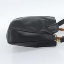 GUCCI Bamboo Handtasche Leder 2-Wege Schwarz Gold 001 1638 2615 Auth 184452-5
