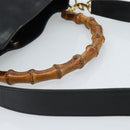 GUCCI Bamboo Handtasche Leder 2-Wege Schwarz Gold 001 1638 2615 Auth 184452-7