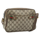 GUCCI GG Supreme Web Sherry Line Bag PVC Beige Gold 904 02 049 Auth 184454-1