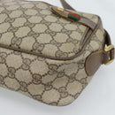 GUCCI GG Supreme Web Sherry Line Bag PVC Beige Gold 904 02 049 Auth 184454-10