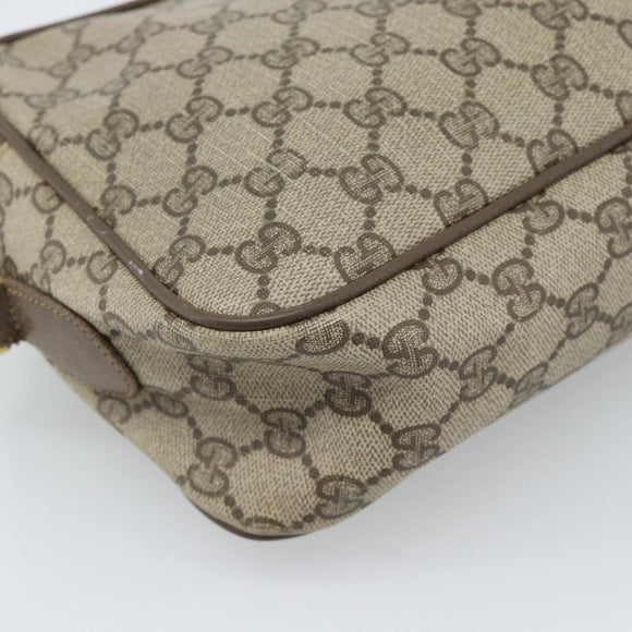 GUCCI GG Supreme Web Sherry Line Bag PVC Beige Gold 904 02 049 Auth 184454