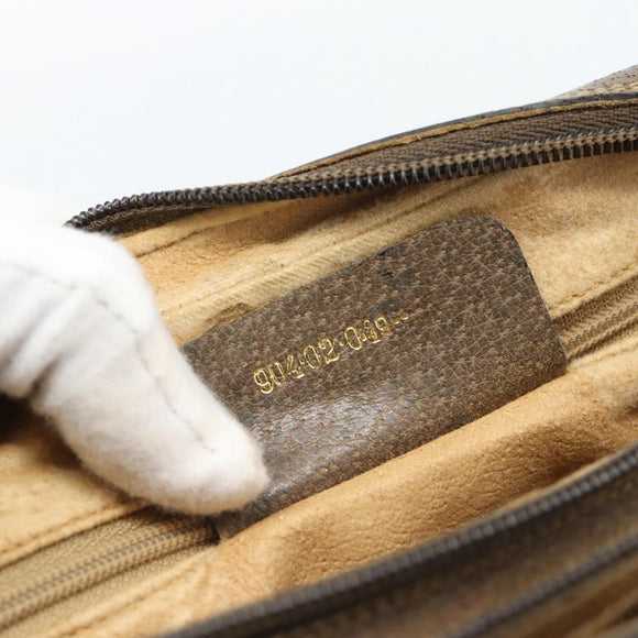 GUCCI GG Supreme Web Sherry Line Bag PVC Beige Gold 904 02 049 Auth 184454