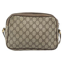 GUCCI GG Supreme Web Sherry Line Bag PVC Beige Gold 904 02 049 Auth 184454-3