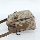GUCCI GG Supreme Web Sherry Line Bag PVC Beige Gold 904 02 049 Auth 184454-4
