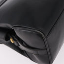 GUCCI Shoulder Bag Leather Navy Gold Auth 184456-12
