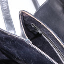 GUCCI Shoulder Bag Leather Navy Gold Auth 184456-23