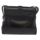 GUCCI Shoulder Bag Leather Navy Gold Auth 184456-3