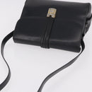 GUCCI Shoulder Bag Leather Navy Gold Auth 184456-6