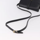 GUCCI Shoulder Bag Leather Navy Gold Auth 184456-7