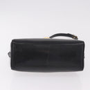 GUCCI Shoulder Bag Leather Navy Gold Auth 184456-9