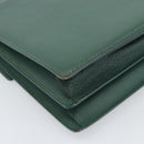 GUCCI Hand Bag Leather Green Gold Auth 184457-17