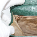 GUCCI Hand Bag Leather Green Gold Auth 184457-22