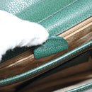 GUCCI Hand Bag Leather Green Gold Auth 184457-12