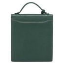 GUCCI Hand Bag Leather Green Gold Auth 184457-2